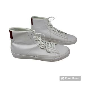 NWOB Portland Boot Company Men's River Mid Top Sneaker White Burgundy Sz 11